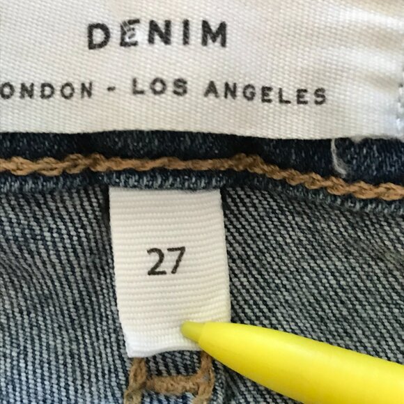 Frame Le Skinny De Jeanne Jean Women 27 Blue Mid Rise Distressed Medium Wash - Picture 4 of 13